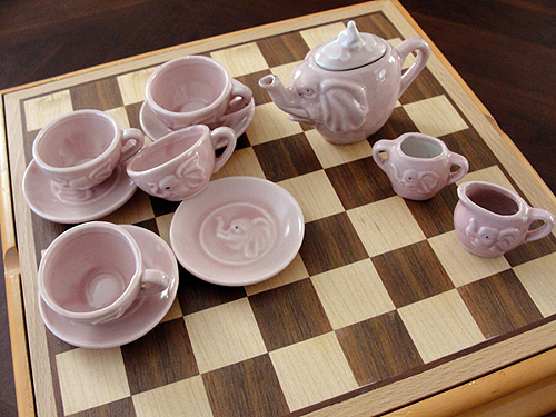 pink elephant tea set